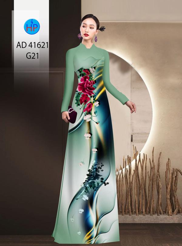 Vải Áo Dài Hoa In 3D AD 41621 12